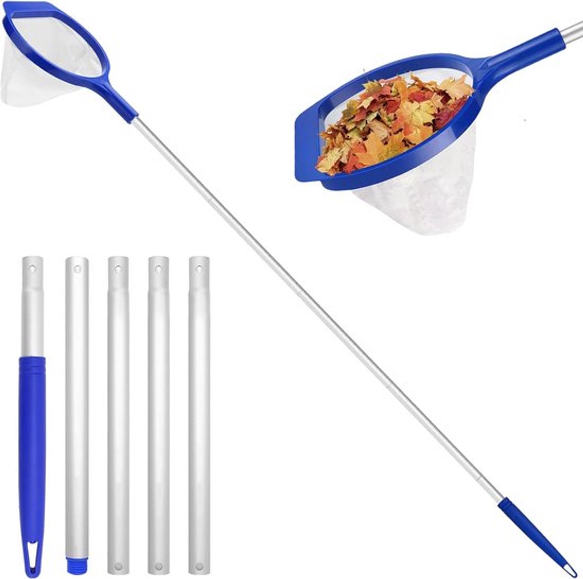 Zwembadschepnet Fijnmazig - Aluminium en - Telescoopstang Tot 141 cm