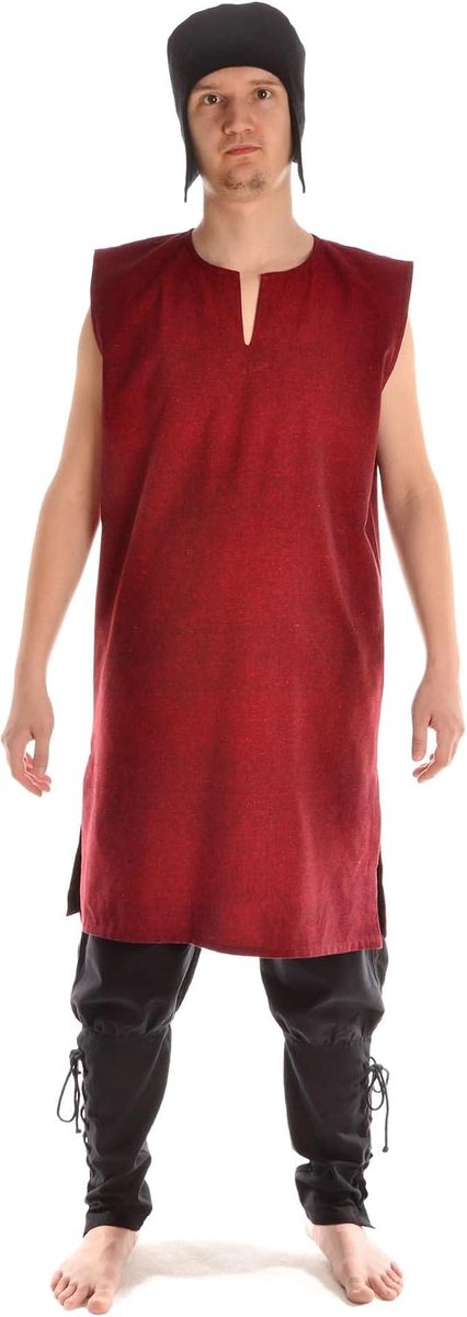 Tuniek Jorel mouwloos groen rood blauw beige S-XXXL vaste katoen overhemd gewanding