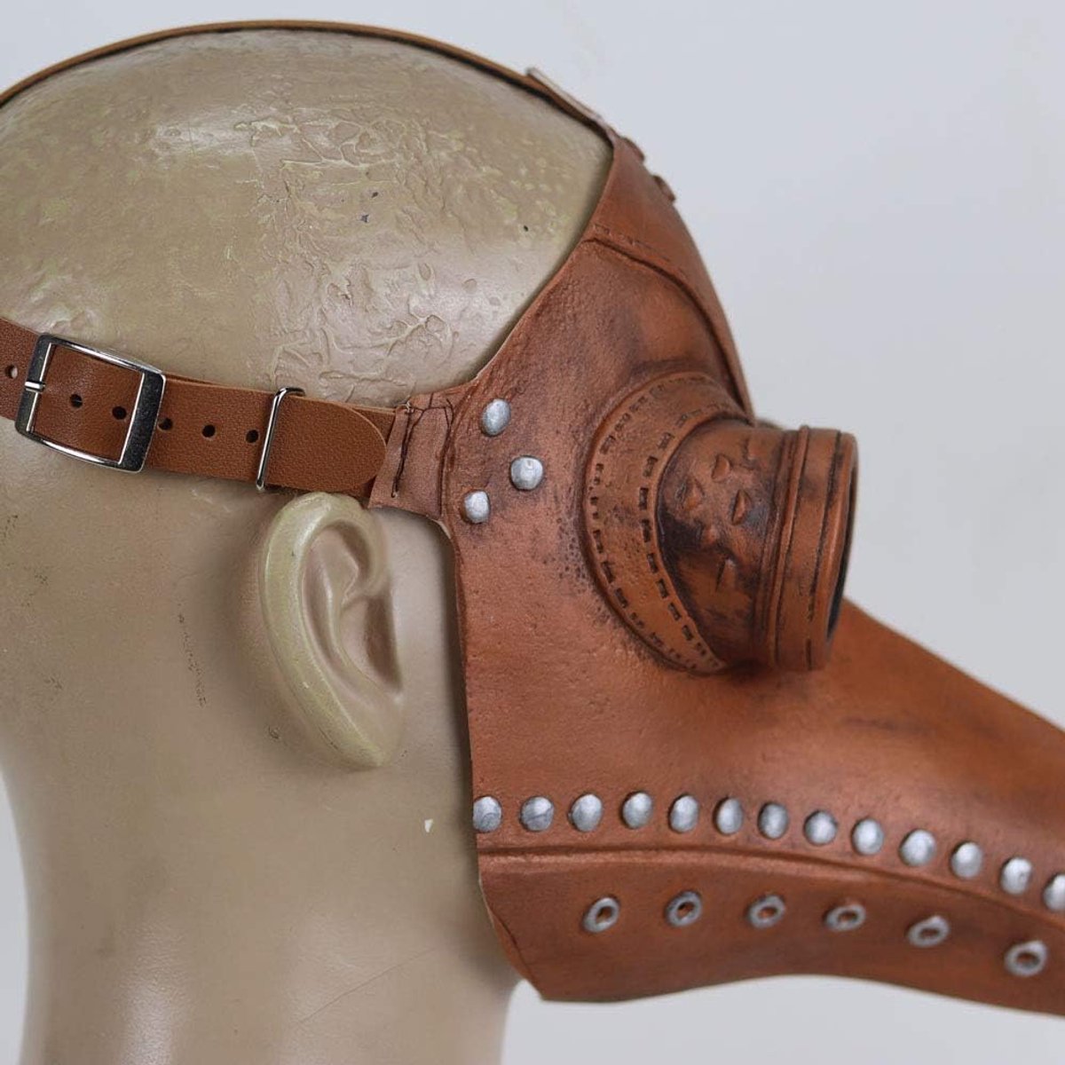 Pest Dokter Vogelmasker Latex Halloween Kostuum Vogel Lange Neus Punk, Bruin, One size
