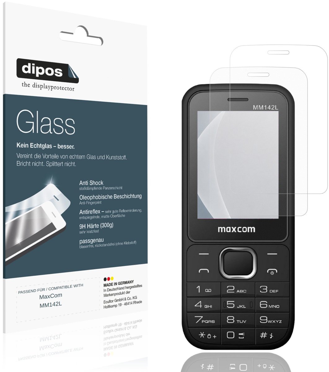 dipos – 2x Matte Pantserfolie geschikt voor MaxCom MM142L | 9H Screenprotector