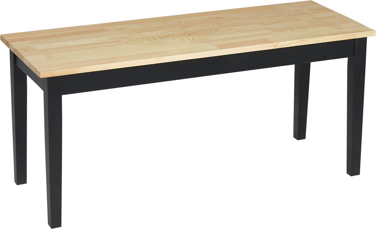 Homona Zitbank - Voor 2 personen - 102 x 36 x 45 cm - Natuur/Zwart