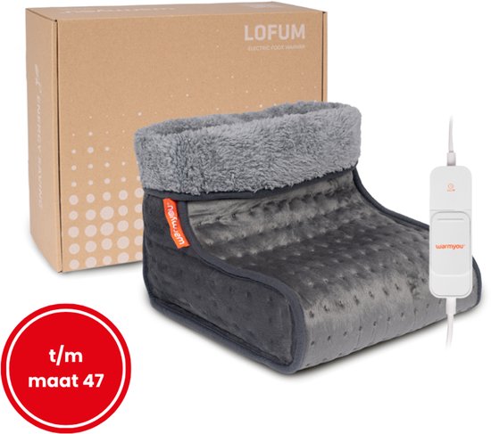 Antraciet Warmyou Lofum voetenzak van fleece met controller aan het snoer