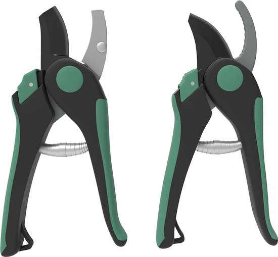 Tuingereedschapset, 2-delige set, Geschikt vooralen tuingereedschap, inclusief snoeischaar, groen en zwart. — afbeelding 2