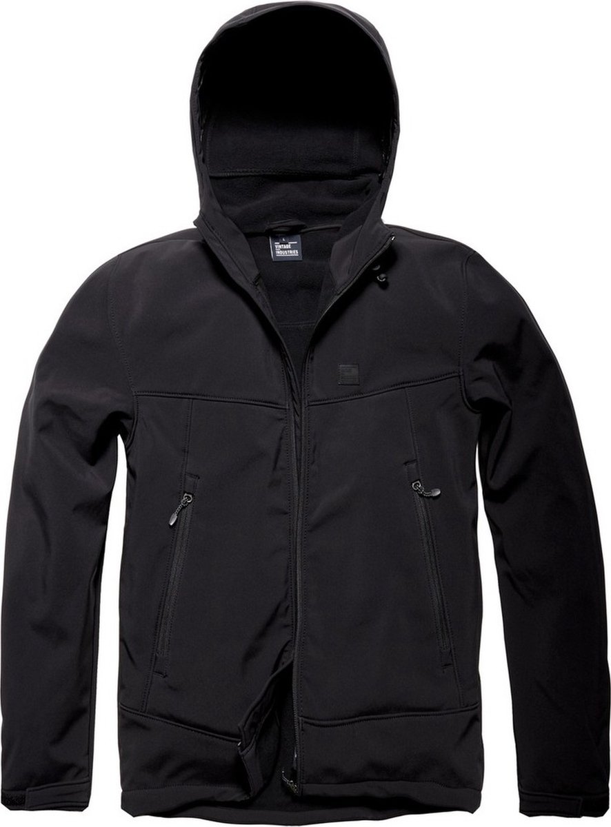 Vintage Industries Alford Softshell Heren Tussenseizoensjas Zwart