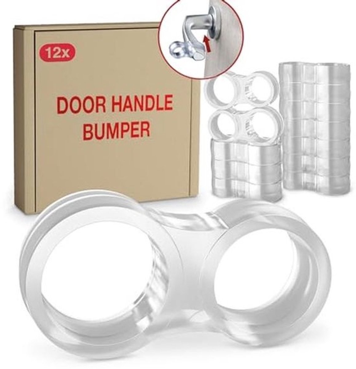 Transparante deurstopper en deurklinkbuffers - 12 stuks - Deur- en meubelbescherming