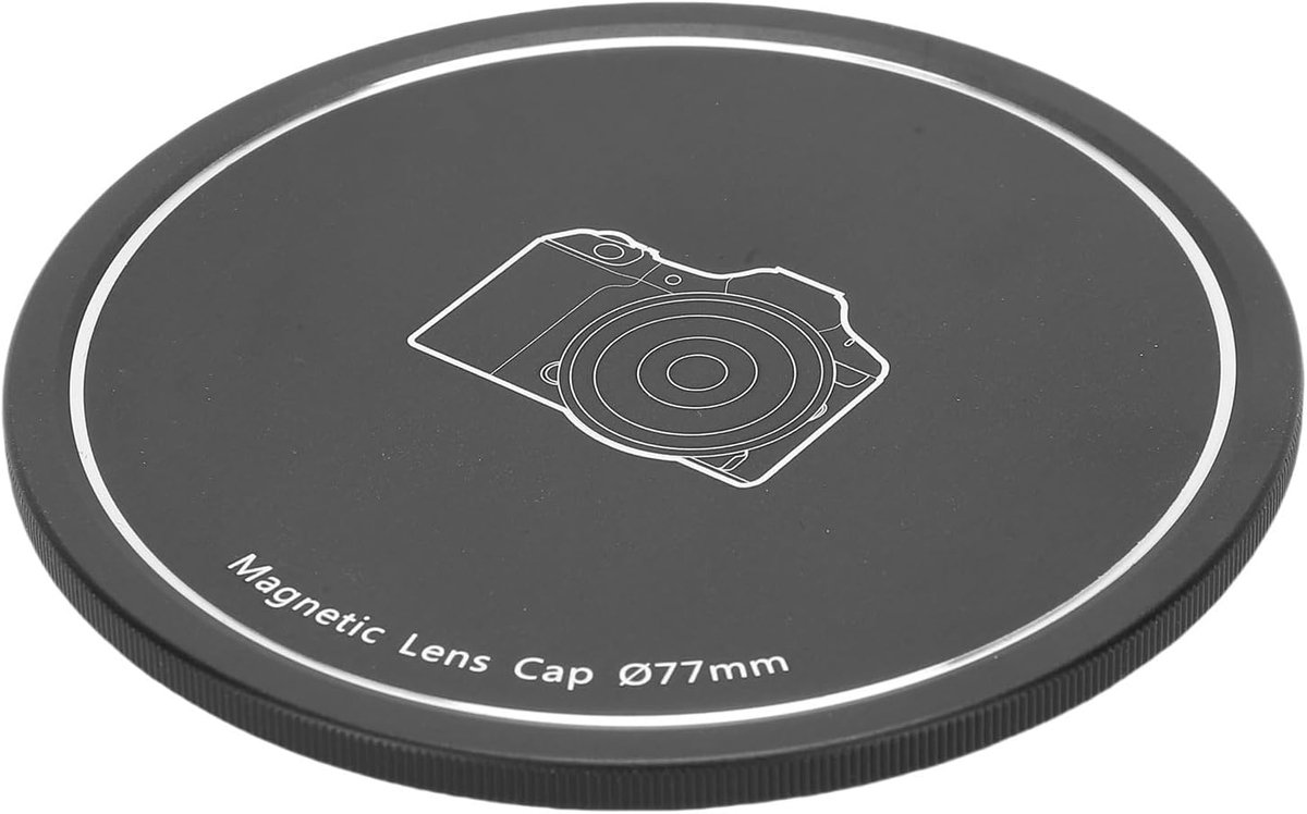 Hoogwaardige Magnetische Lensdop 77 Mm, Dual Mode-installatie voor Spiegelloze Camera, Zwarte Aluminium Beschermhoes