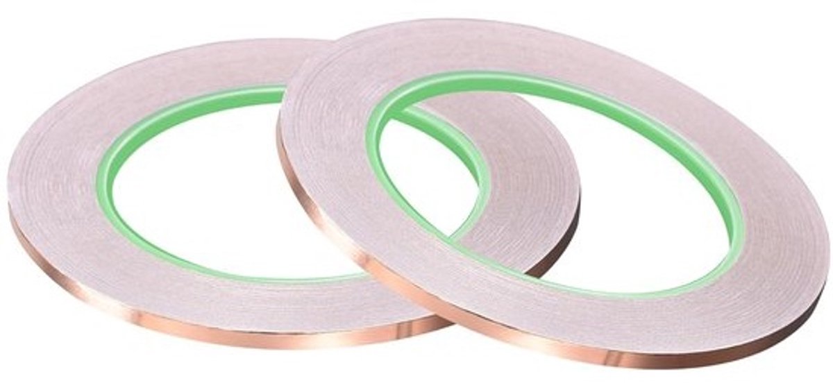 Dubbelzijdig geleidend plakband - koperfolietape - 3 mm x 30 m - elektrische reparaties