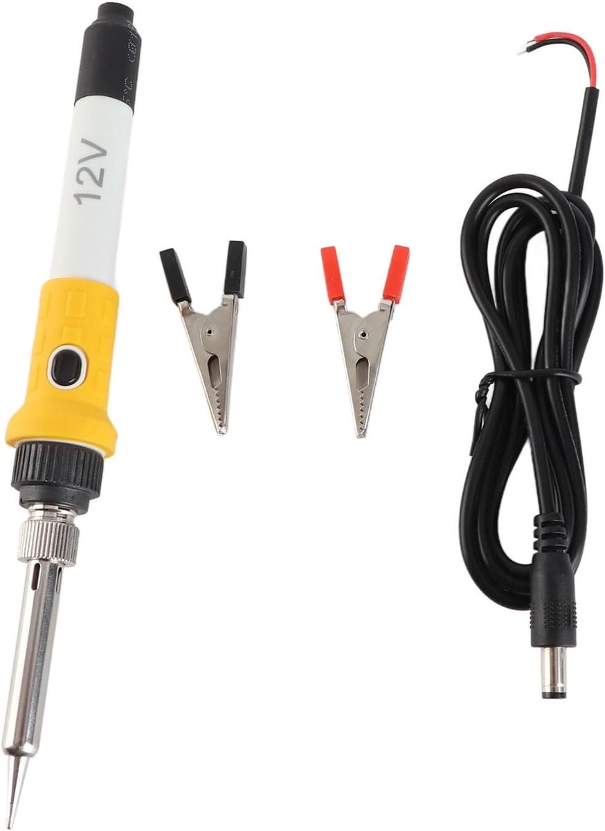 Soldeerbout, Krokodillenklem, DC 12V 40W Auto Auto Krokodillenklem Soldeerbout Ingebouwde Keramische Verwarmingspoort met Hittebestendig Siliconen Handvat