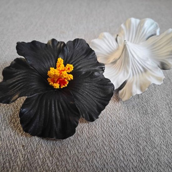 10 stuks nep-hibiscusbloemen, kunstmatige tropische bloemen, Hawaiiaanse bloemhoofden, namaakhibiscus voor taartdecoratie, bruiloft, feest, verjaardag, haarspeld doe-het-zelf kransen maken — afbeelding 2