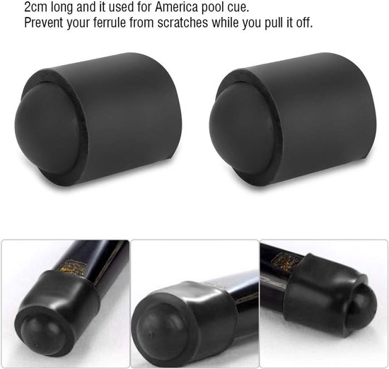 10 Stuks Pool Cue Tip Rubber Covers - Beschermhoes voor Billiard Sticks, Accessoires voor Biljartspellen, Duurzaam en Flexibel — afbeelding 2