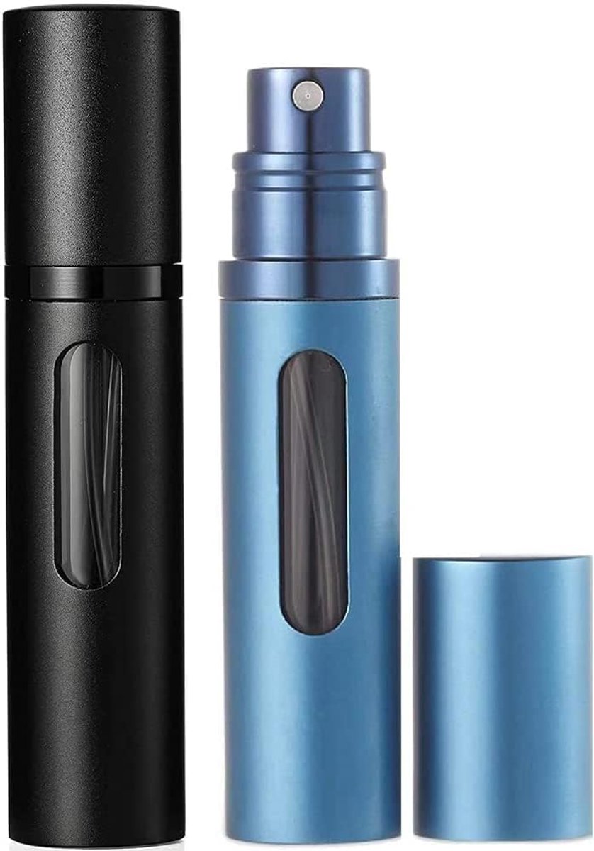Navulbare parfumflessen, draagbare verstuiver, mini-spuitfles, zakverstuiver met venster, voor onderweg, 8 ml