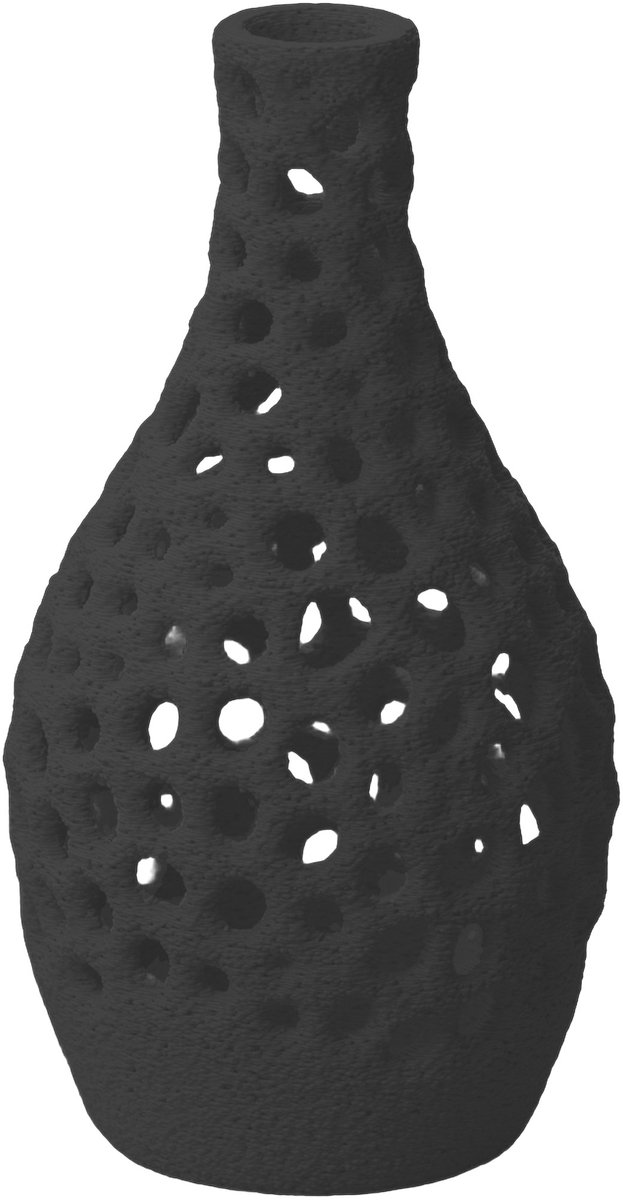 Layvo Celso Vaas - Zwart - 20 cm - droogbloemen vaas - organische vaas - gerecycled plastic