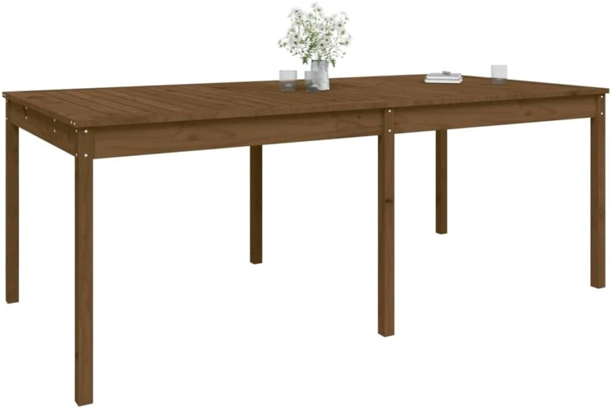 Houten tuintafel buitentafel terrastafel balkons tuin honingbruin 203,5x100x76 cm massief grenenhout