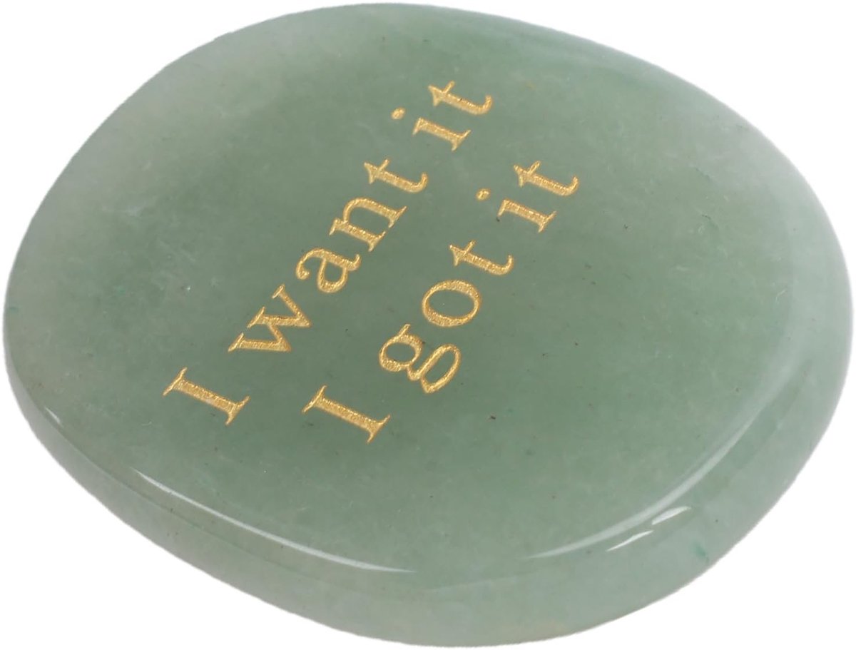 Groene Aventurijn Pocket Stone, Gegraveerde Inspirerende Duimsteen, Motiverende Zorgsteen voor Jezelf Ouder Familie Vriend