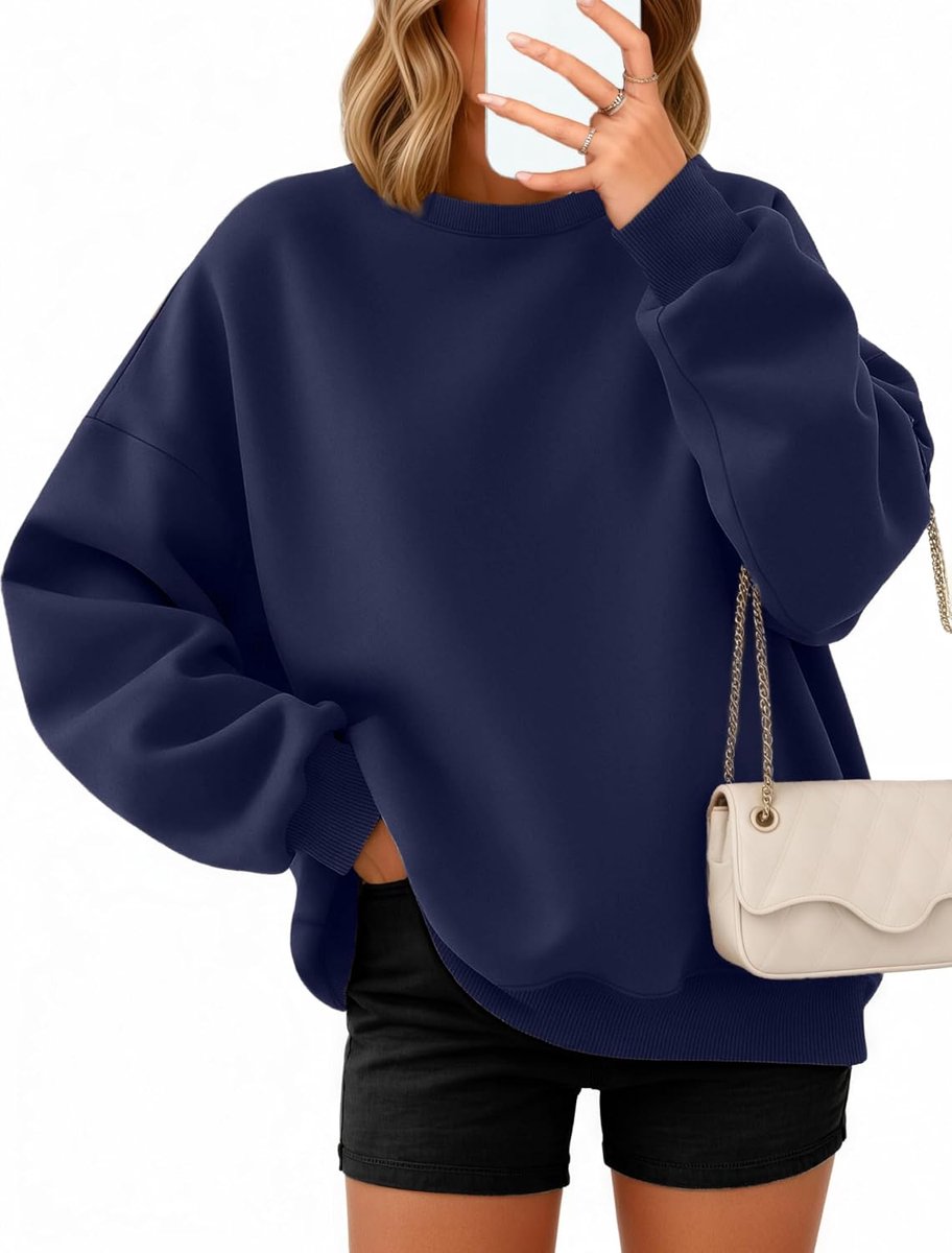 Damestrui met lange mouwen, fleece, ronde hals, sweatshirt, bovenstuk, herfst, winter, tienermeisjes, kleding