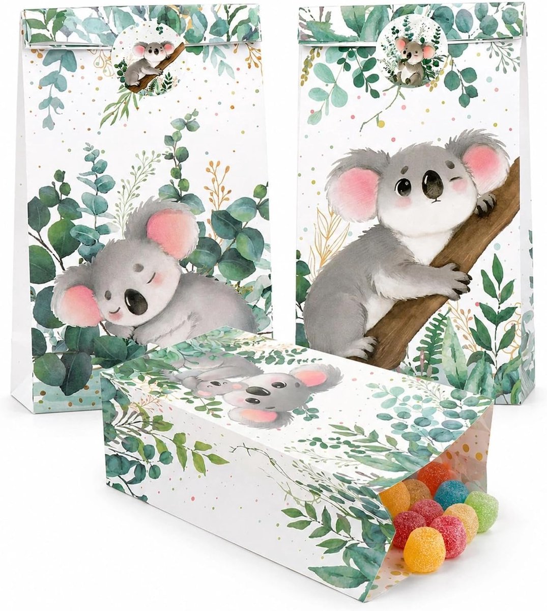 12 Koala Cadeauzakjes, Kleine Papieren Cadeauzakjes voor Feestjes
