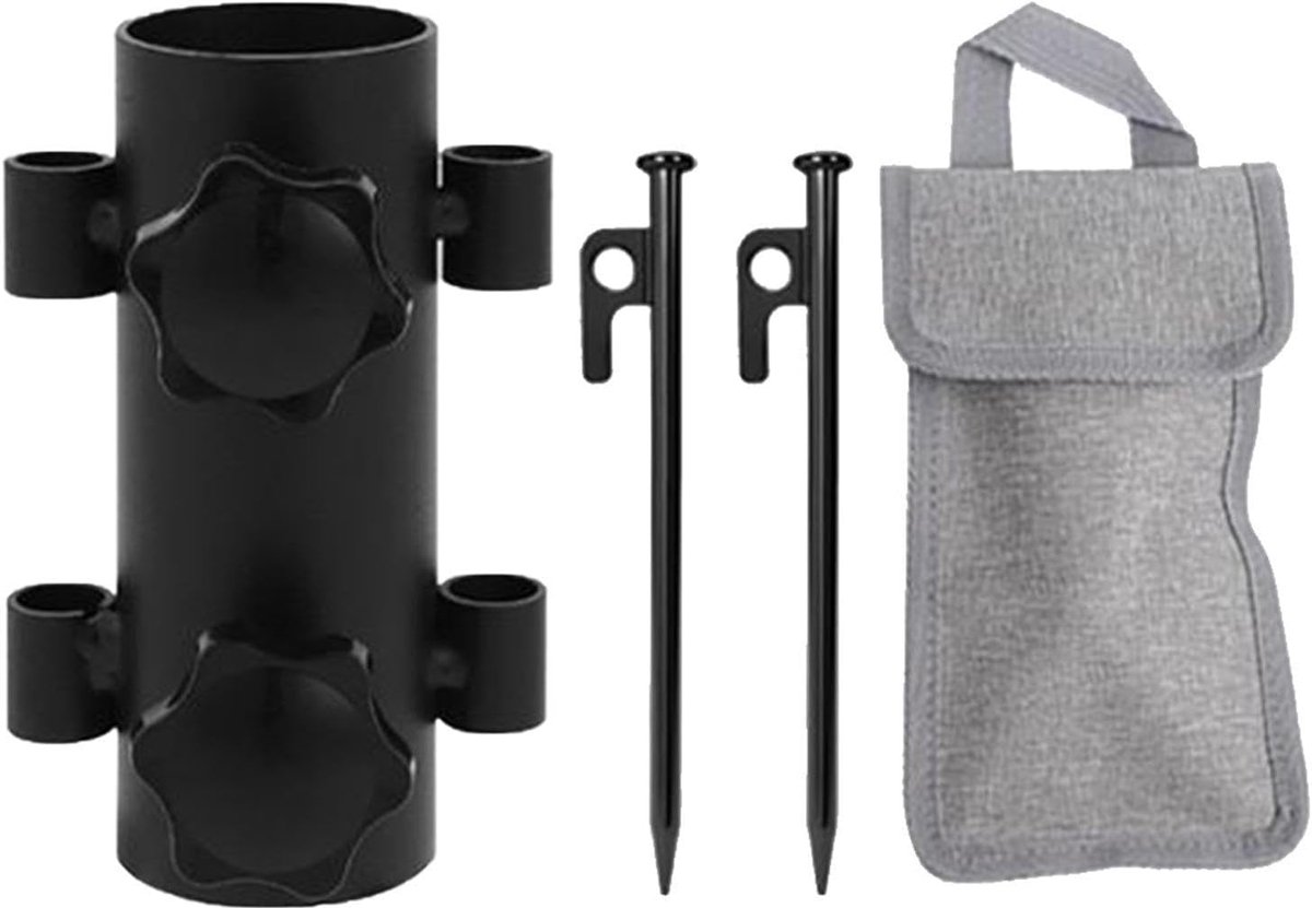 Tentstang - luifel van roestvrij staal - houder voor tentstang E, voor camping, vissen, tuin, gazon, outdoor, camper, boot, aanhanger