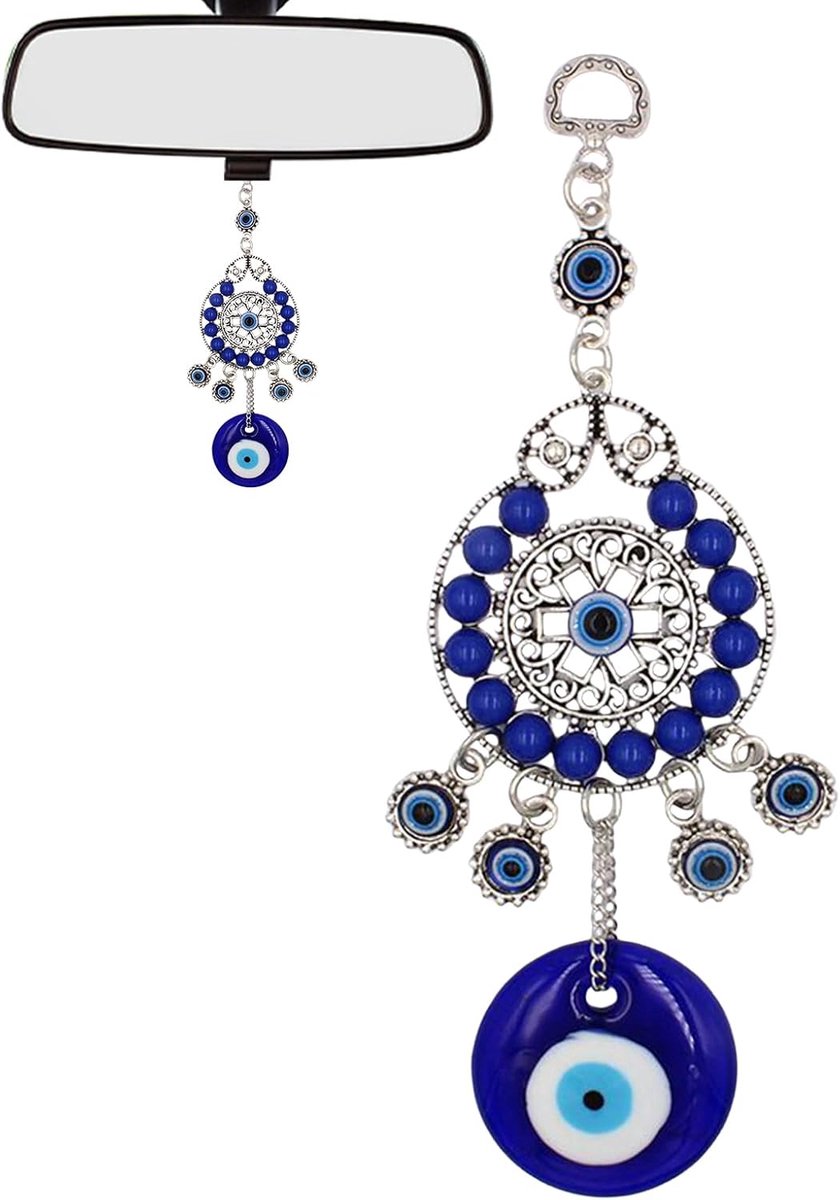 Oog ornament - glazen geluksamuleet, strass verfraaid Taliisman
