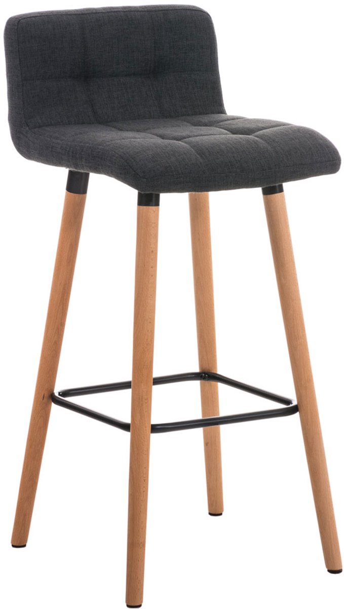 Barkruk - Zithoogte 75 cm - Stof - Donkergrijs