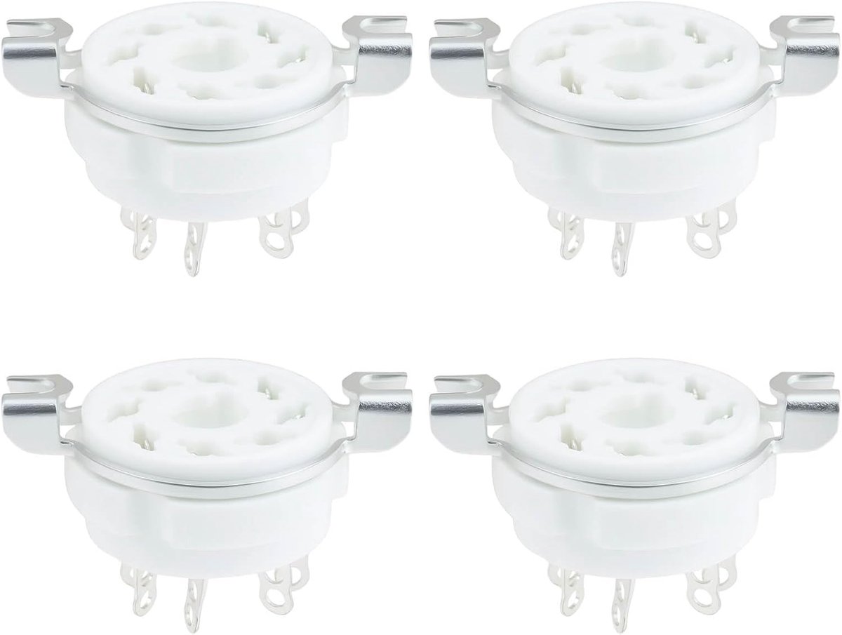 4 STKS 8 Pin Keramische Buis Socket 26.4mm Mount Diameter Met Soldeer Lugs Voor Vacuüm Buis Apparatuur en Gitaar Versterkers
