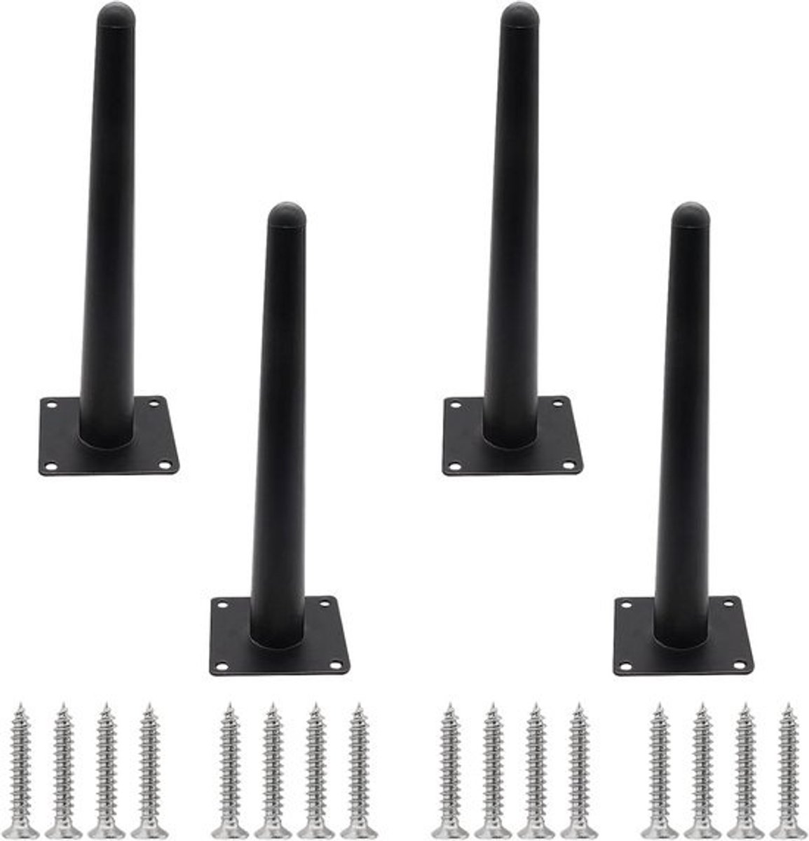 10 inch meubelpoten - Zwart - Set van 4 zware poten - Voor salontafel en bank - Voor meubels