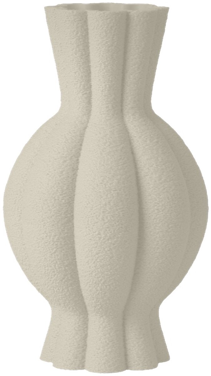Layvo Galen Vaas - Crème - 25 cm - droogbloemen vaas - organische vaas - gerecycled plastic