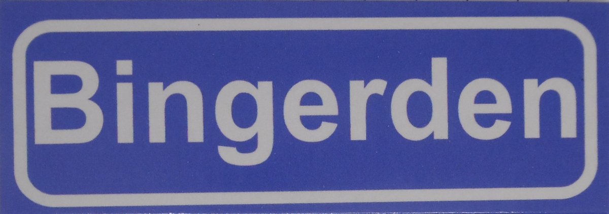 Souv© - koelkast magneet - plaatsnaam bord - kombord - souvenir - koelkastmagneetje - relatiegeschenk Bingerden