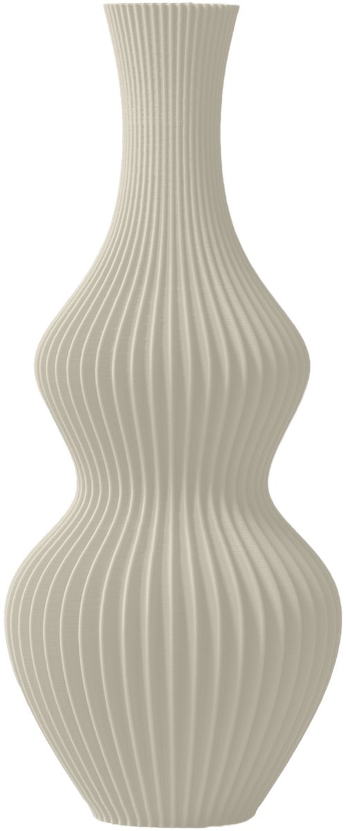 Layvo Oriel Vaas - Crème - 25 cm - droogbloemen vaas - organische vaas - gerecycled plastic