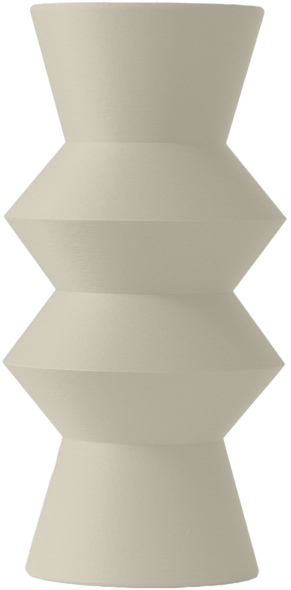 Layvo Quill Vaas - Crème - 25 cm - droogbloemen vaas - moderne vaas - gerecycled plastic