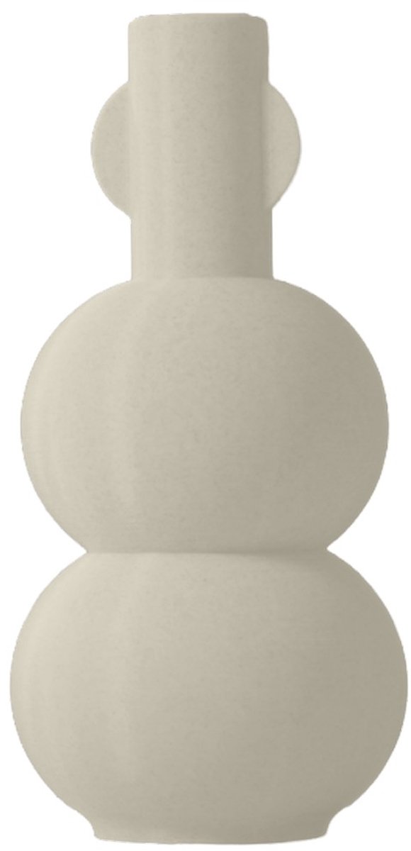 Layvo Zelma Vaas - Crème - 20 cm - droogbloemen vaas - japandi - gerecycled plastic