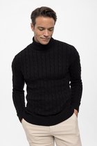 Felix Hardy Kabelgebreide Coltrui - 100% Katoen Heren Zwart - S