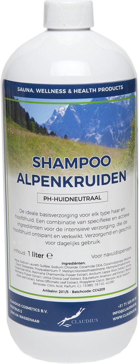 Claudius Shampoo Alpenkruiden - 1 liter - Haarverzorging