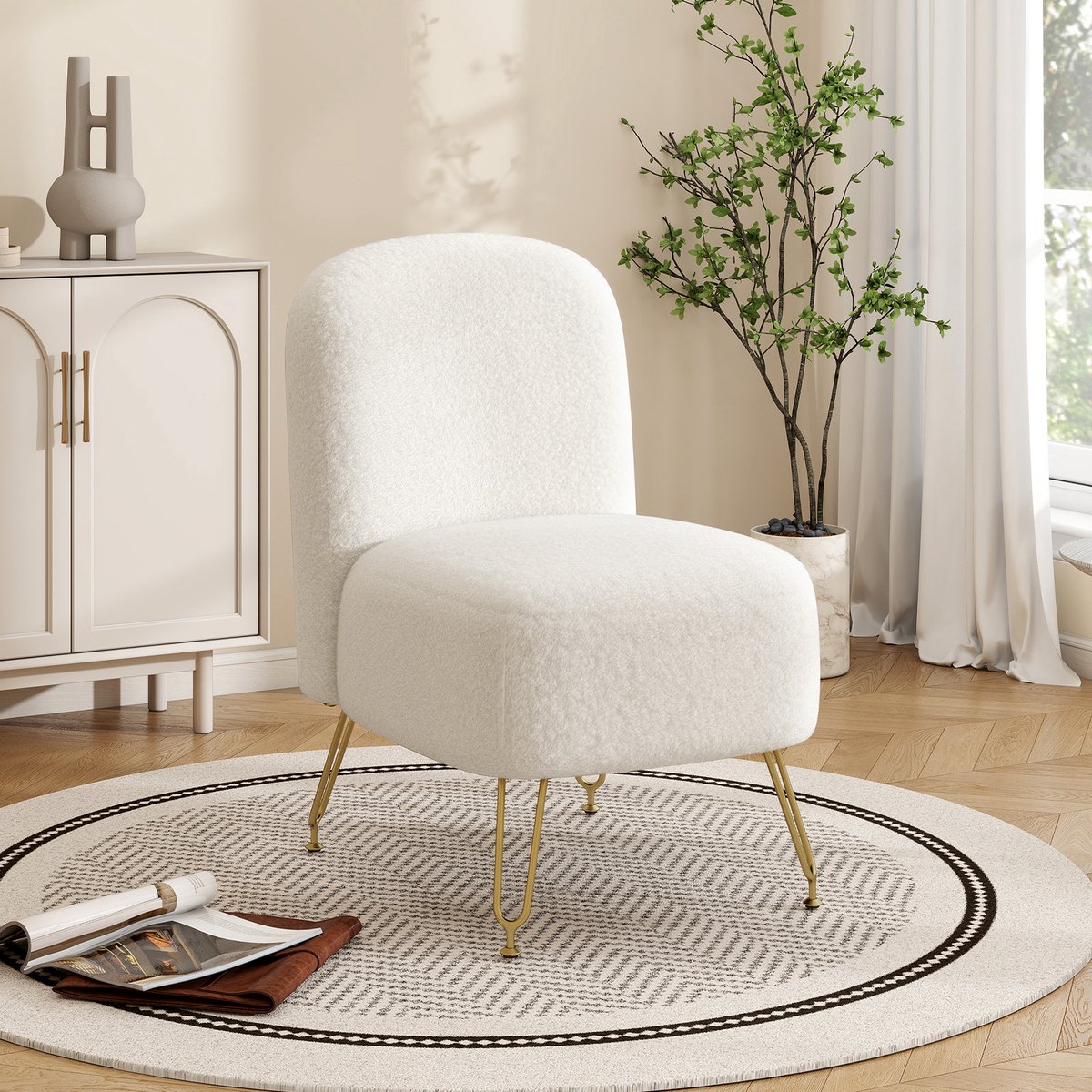 Puluomis Fauteuil - Luie stoel - Volwassen - relax - stoelpoten van metal - Teddy Fleece