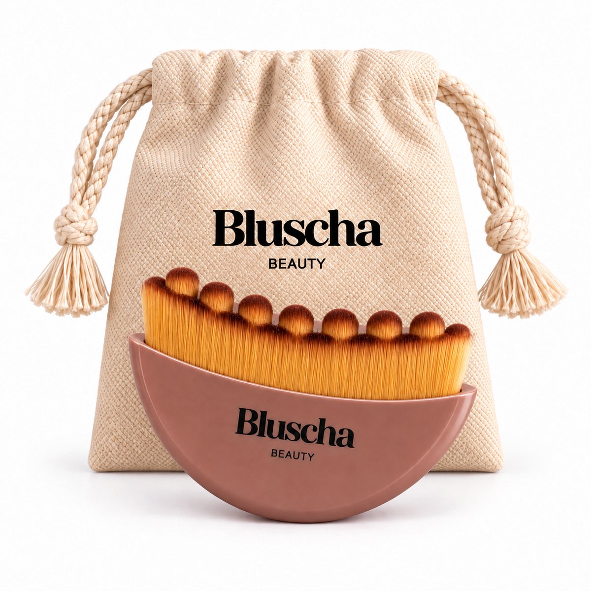 Bluscha® Multifunctionele Gezichtsborstel – Drainage Borstel Gezicht – Foundation Brush – Self Tan Brush – Make-up Kwast – Gezichtsmassage – Bruin