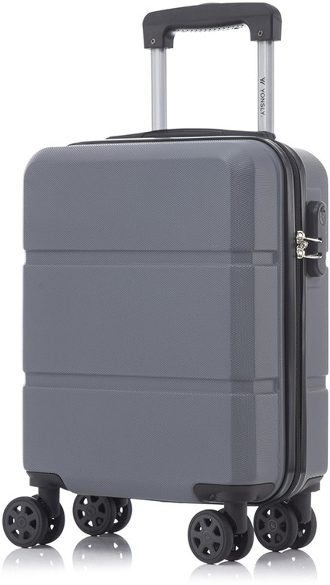 YONSLY Handbagage Koffer - 46x31x20 cm - Reiskoffer 25L - Grijs