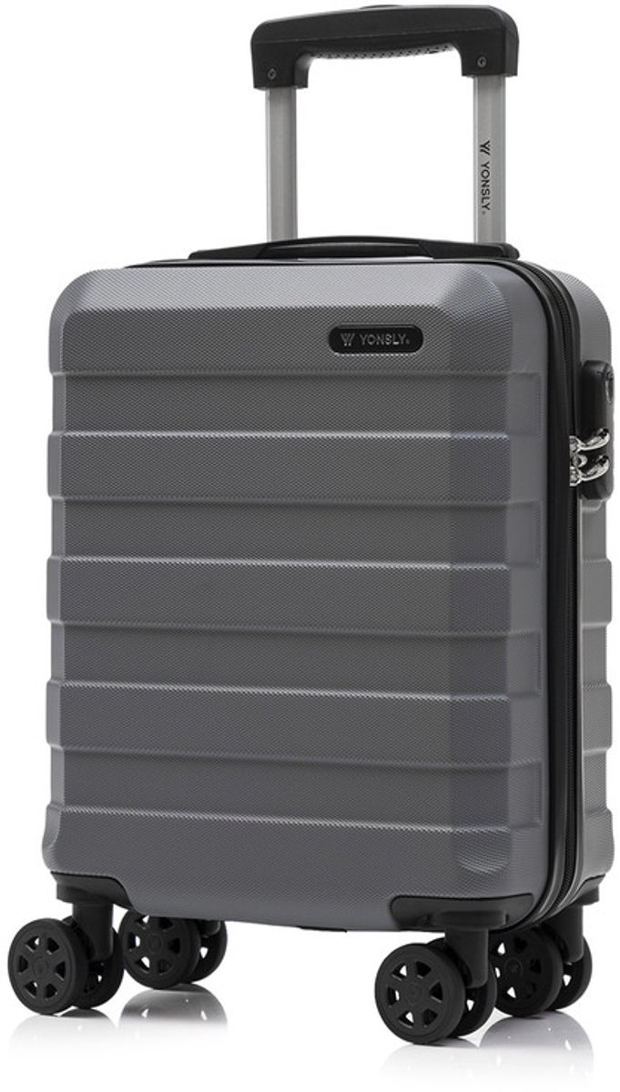 YONSLY Handbagage Koffer - 46x31x20 cm - Reiskoffer 25L - Grijs