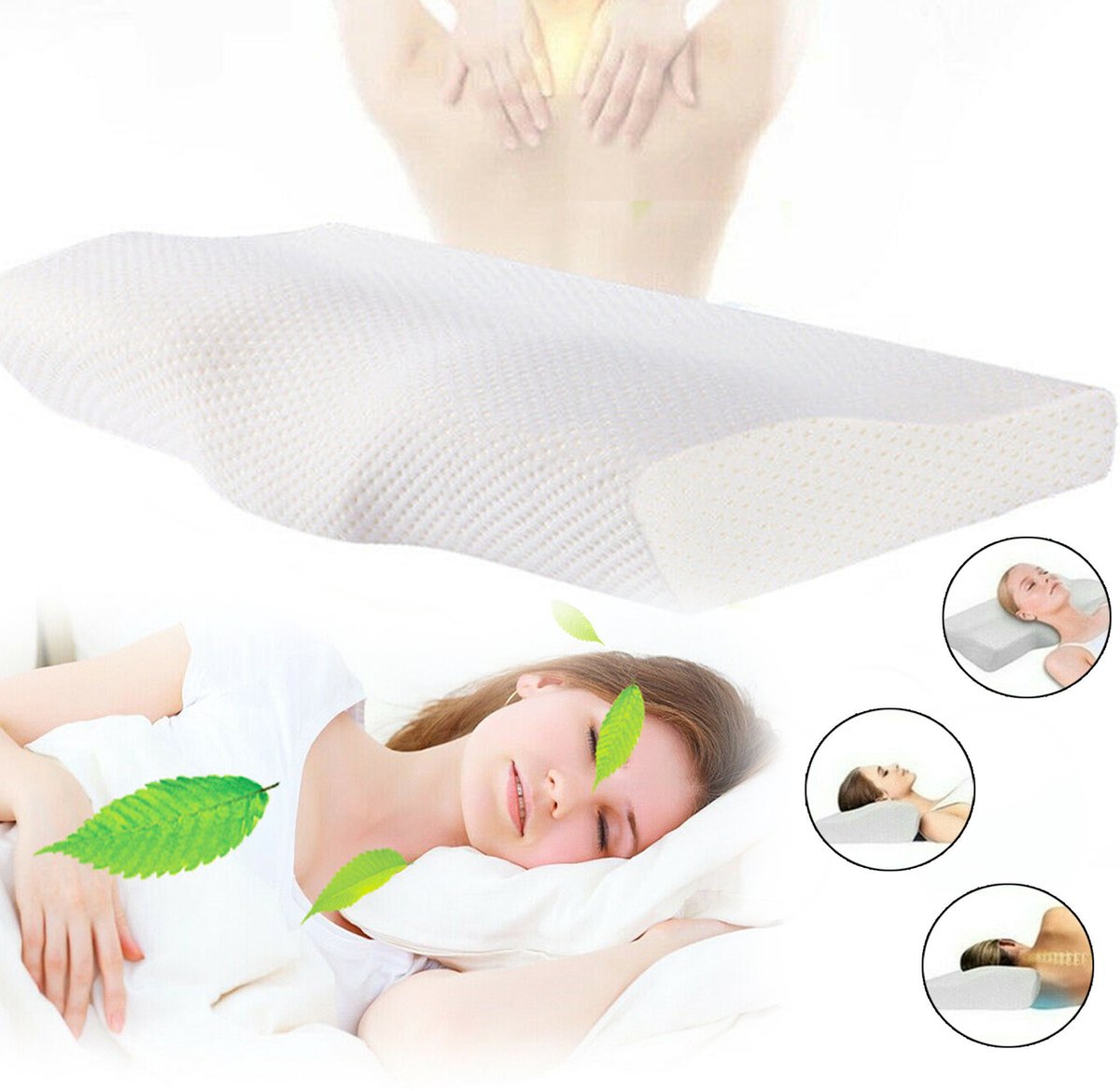 Contour Traagschuimkussen, Orthopedische Slaapkussensm, Ergonomisch Nekkussen, Voor Nekpijn.