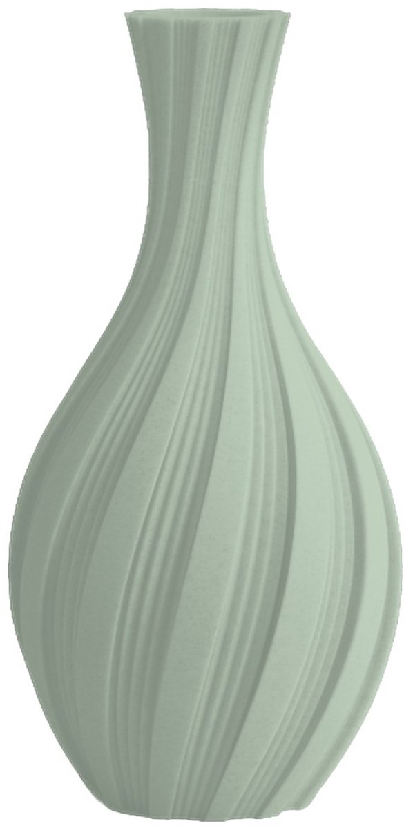 Layvo Lumi Vaas - Salie - 25 cm - droogbloemen vaas - organische vaas - gerecycled plastic