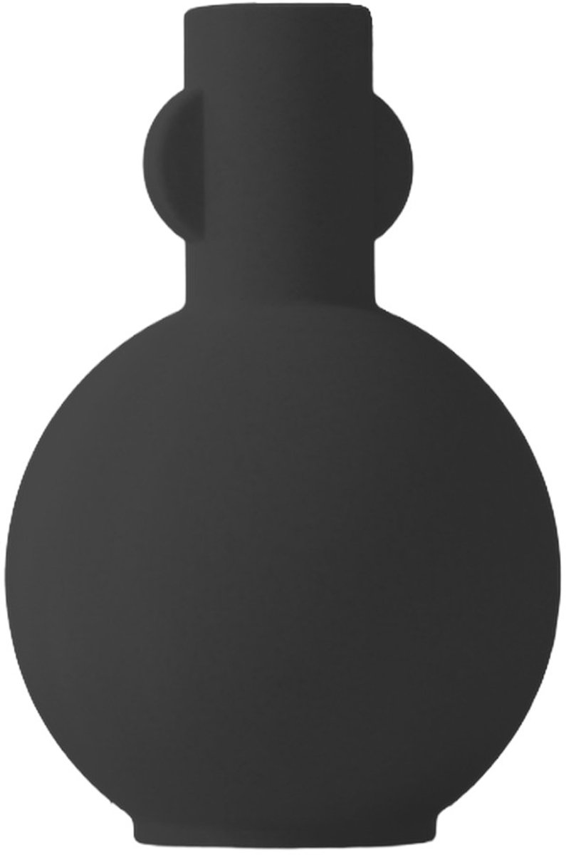 Layvo Nessa Vaas - Zwart - 20 cm - droogbloemen vaas - minimalistische vaas - gerecycled plastic