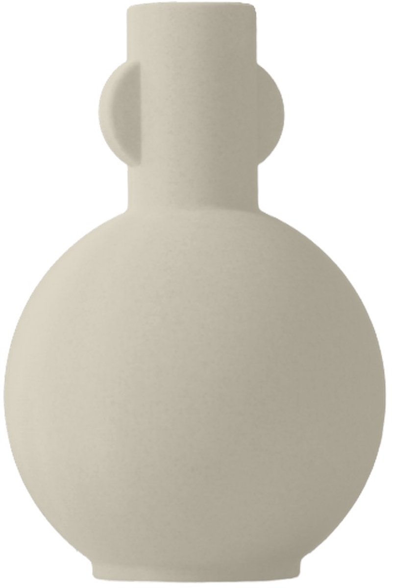 Layvo Nessa Vaas - Crème - 25 cm - droogbloemen vaas - minimalistische vaas - gerecycled plastic