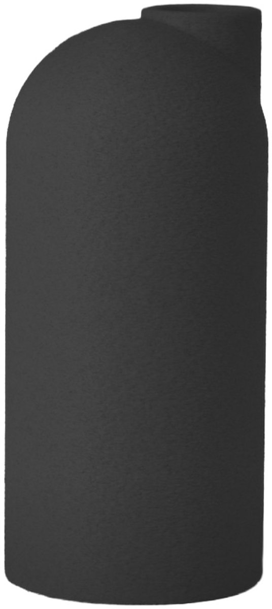 Layvo Liora Vaas - Zwart - 20 cm - droogbloemen vaas - minimalistische vaas - gerecycled plastic