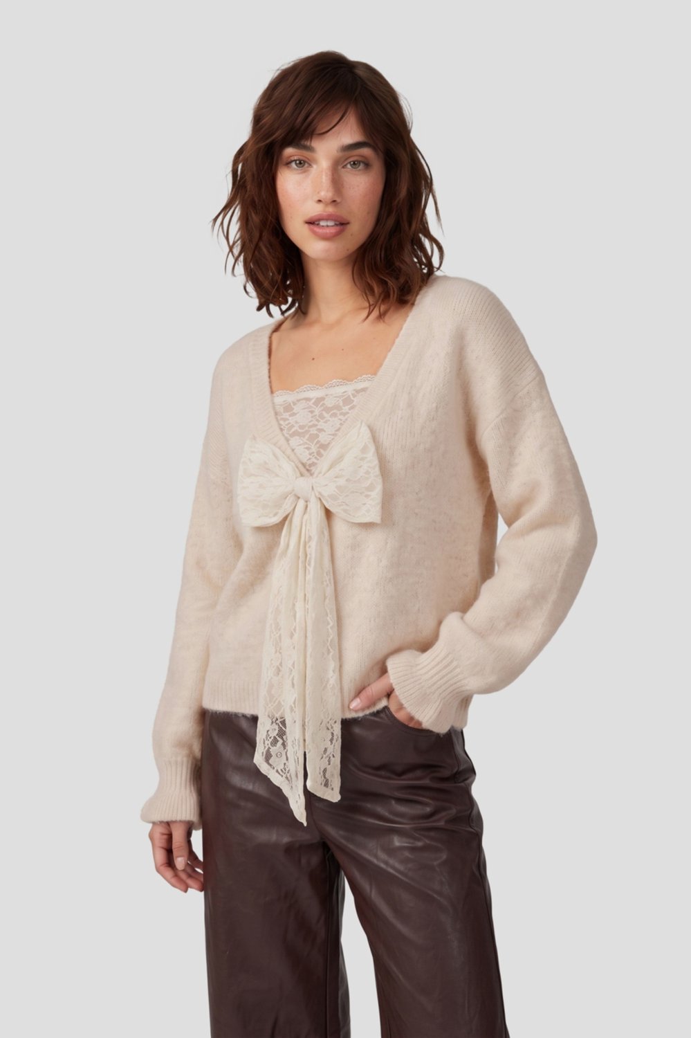 Fluresk Trui Caia Knit Sweater 26wvf05 402 Wood Ash Dames Maat - W34