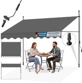 tectake - auvent à pince - Parasol - Auvent - Réglable - Parasol à pince - Parasol Balcon - 300 x 180 cm - noir-gris - parasol - 404965
