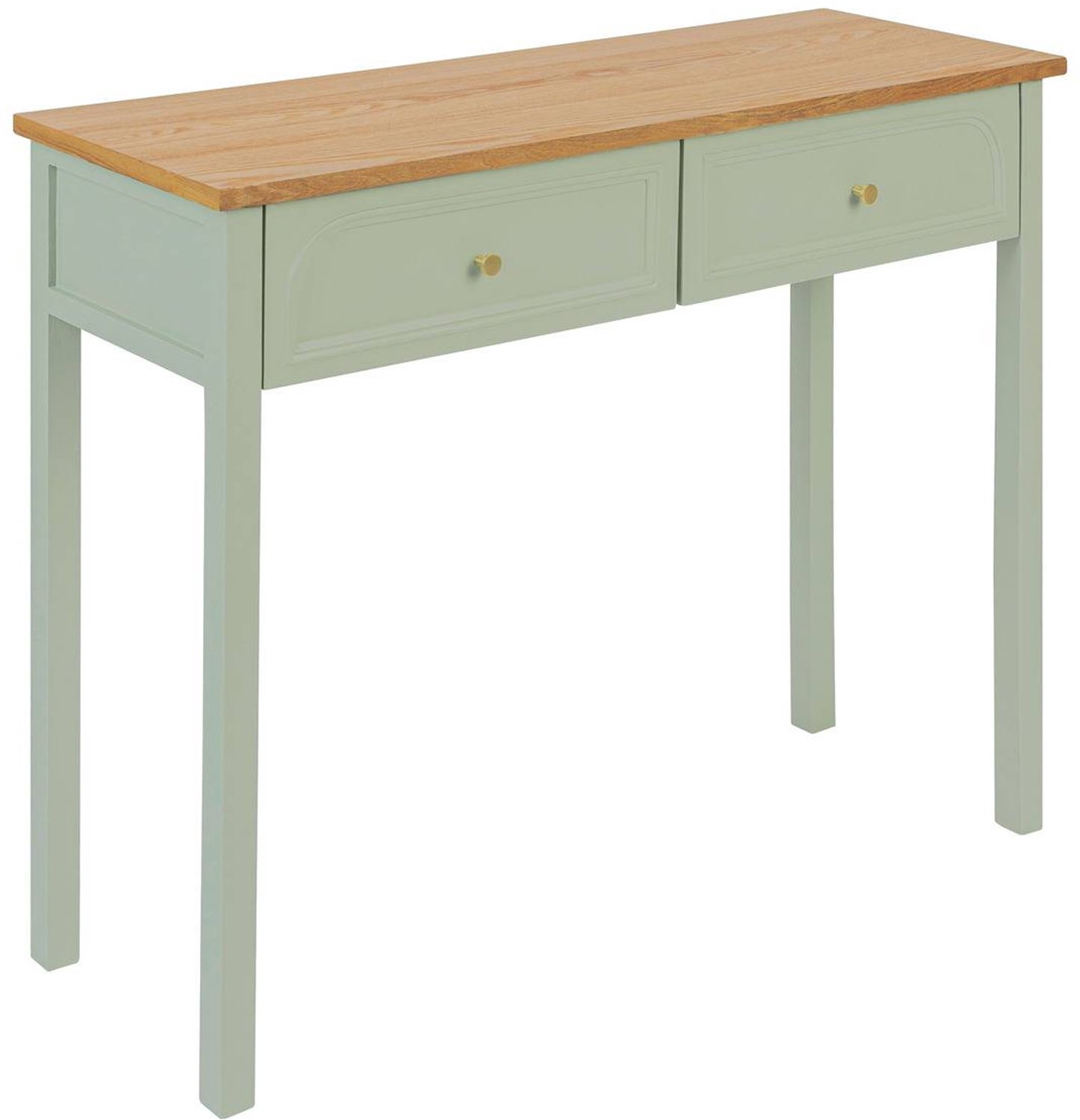 Atmosphera Créateur d'intérieur® Bijzettafel met 2 lades van dennenhout MOHEA Vert céladon