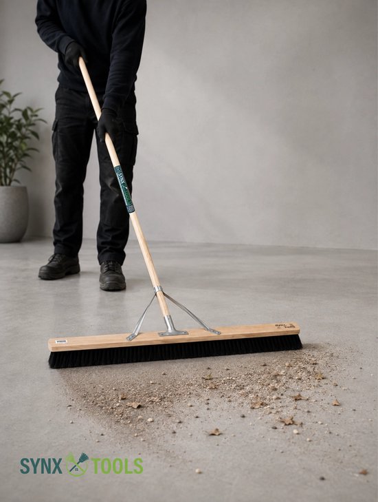 Synx Tools bezem Zaalveger 100cm Paardenhaar - Zachte bezem - Kamerveger - Bezemsteel - Veger schoonmaken - Bezems Binnen - Bezem zacht met Steel 150 cm van Synx Tools — afbeelding 2