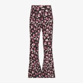TwoDay flared meisjes broek met bloemenprint zwart roze - Maat 92