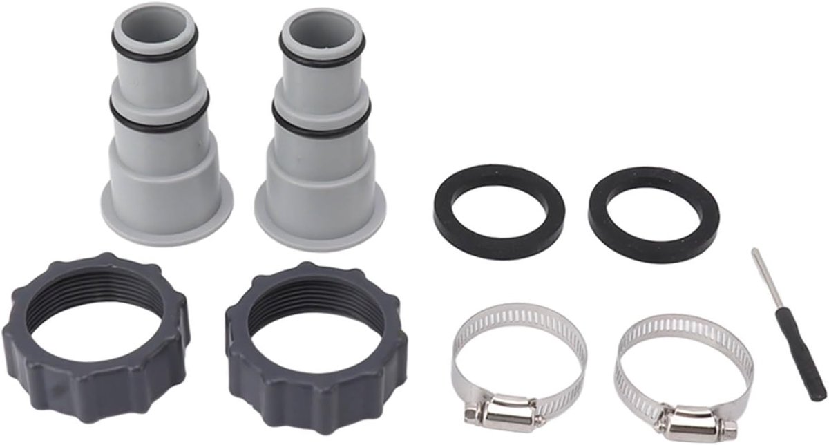 2-pack Vervangende Slangadapter met Schroefdraad Naar Klem Stijlslangadapter Filterpomp Slangconnector Zwembadslangconnector Zwembadslangconnector voor Zwembadslangadapter en