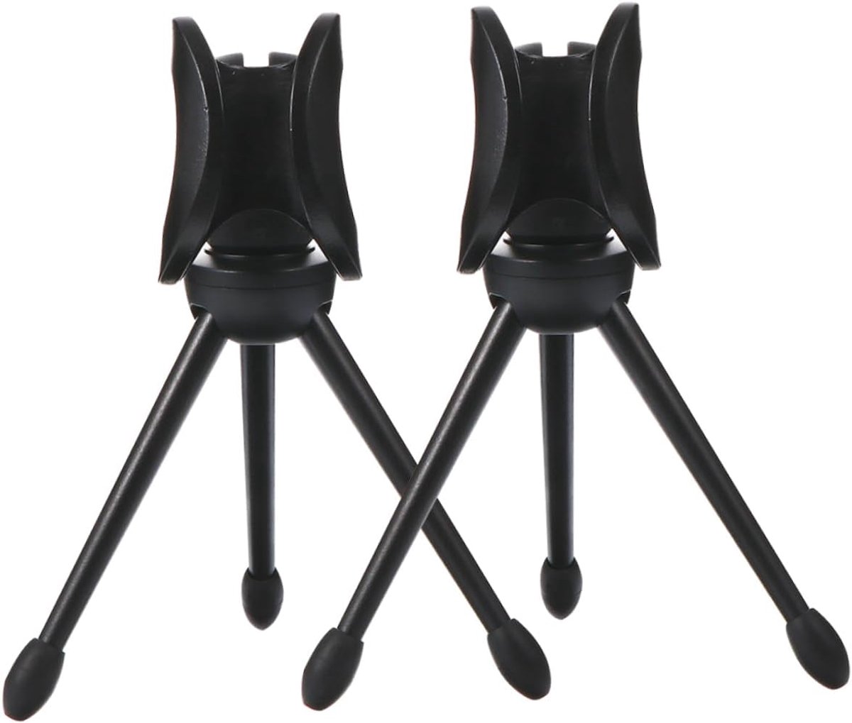 2 Stuks Statief Microfoonstandaard Met Standaard Houder Stellage Monteren Microfoon Beugel Voor Streaming Accessoires Zwart Plastic