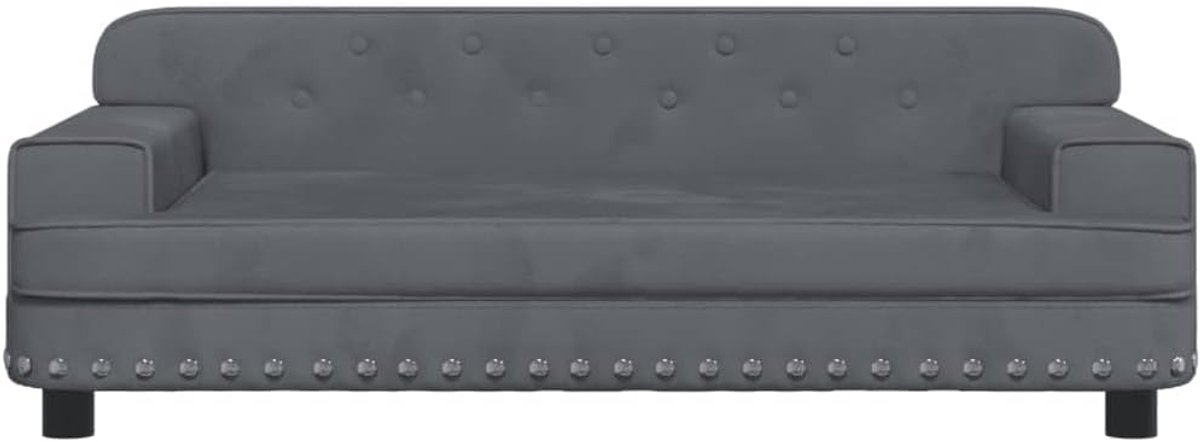 Hundebettensofa, hondensofa, dierenbed, huisdierbank, puppybed, hondenbank, huisdierenbed, ligbed, hondenmand, kattensofa, 90 x 53 x 30 cm (b x d x h), fluweel, donkergrijs