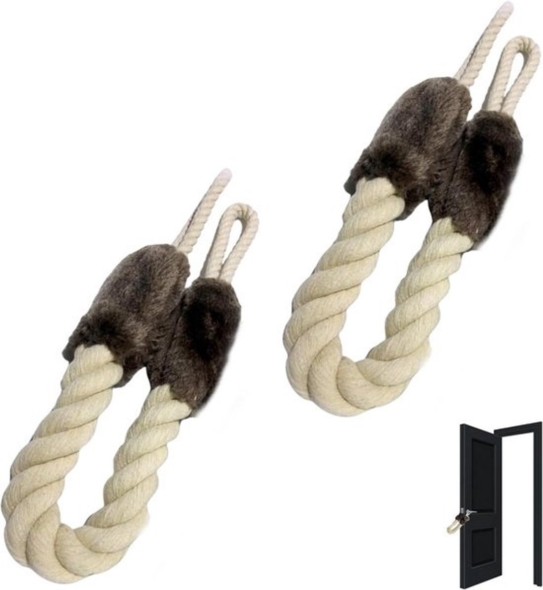 Deurstopper handgrepen - 2 stuks - Bescherming voor deuren - Bruin